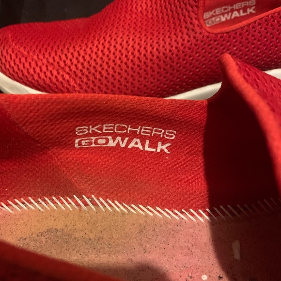 Skechers Women's Go Walk Red Slip-On Sneakers - Picture 3 of 3